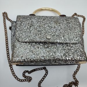 Vintage glitter leather handbag